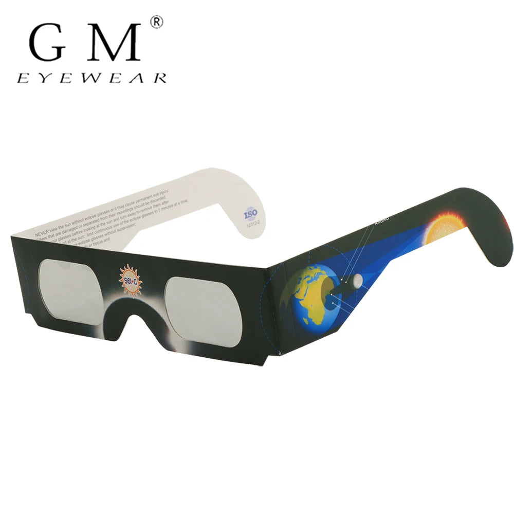 GM  Eclipse Glasses CE and ISO Certified Safety Shade Direct view of the sun protects eyes from harmful rays during Paper Solar