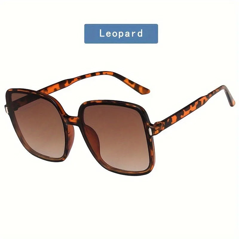 Ladies' oversized square glasses - retro circular gradient fashion glasses suitable for daily photography