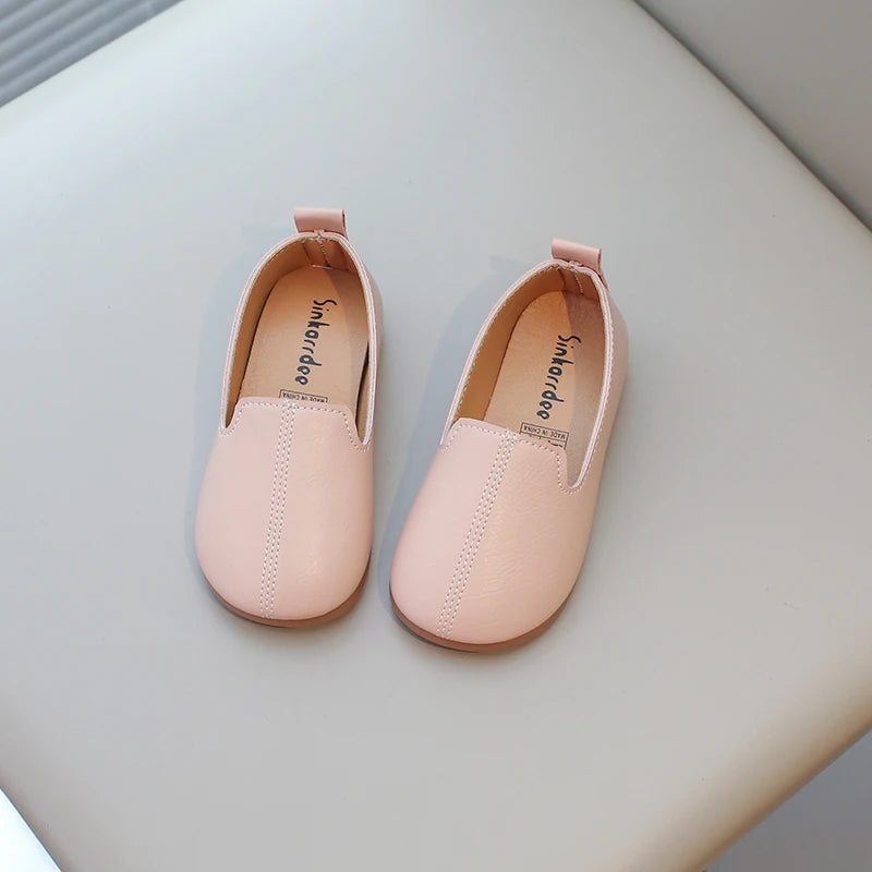 Girl's Loafers Casual Autumn Solid Color Daily Slip-on Kids Flat Shoes Shallow Flexiable Trendy  Comfy Children Shoe 21-34