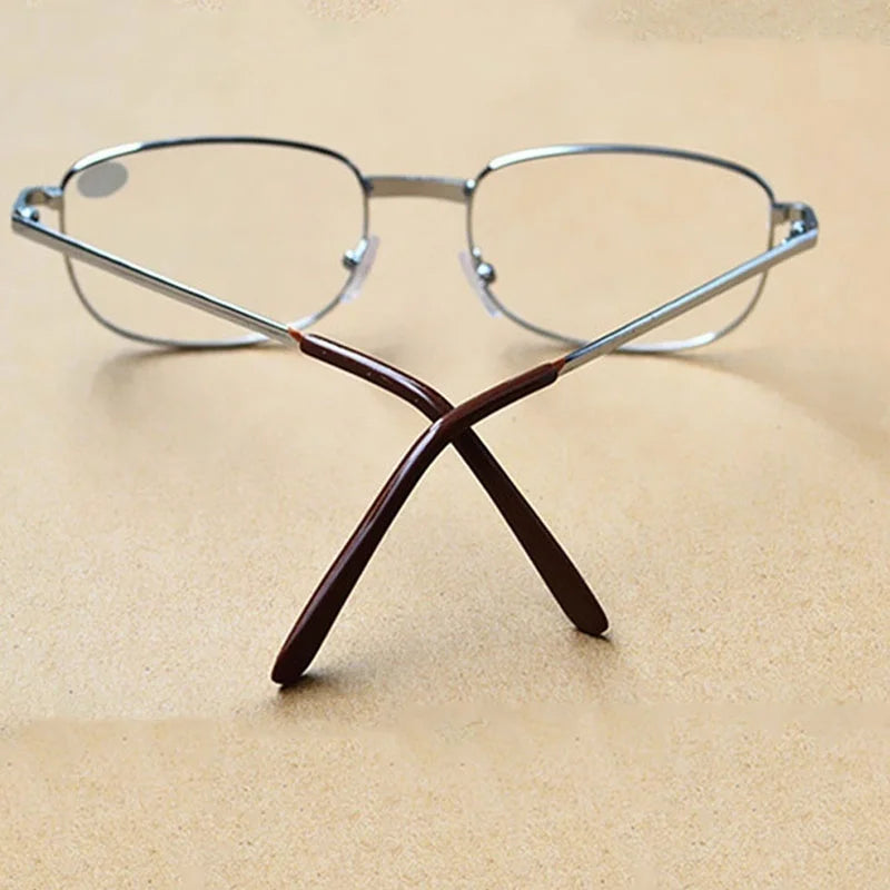 Men‘s Reading Glasses anti blue light glod metal frame Glass Hyperopia Eyeglasses +1.0 +1.5 +2.0 +2.5 +4.0 Scratch-resistant