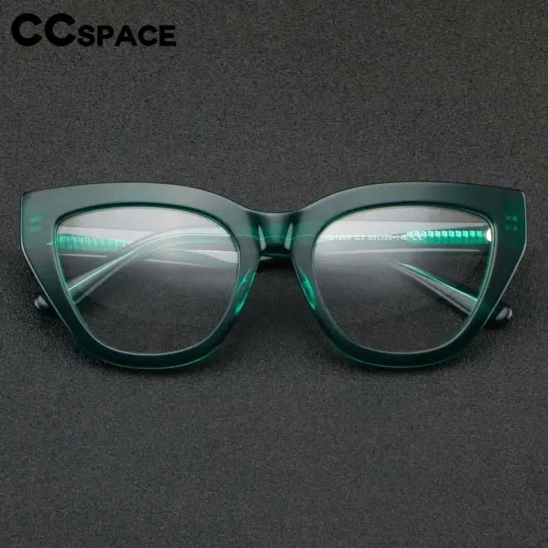 56813 Lady Fashion Green Acetate Glasses Frame Men Retro High Quality Spring Hinge Optical Spectacle Frame Prescription Glasses
