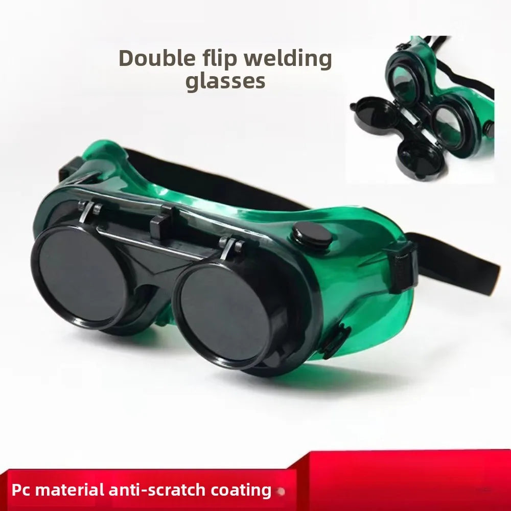 Double Flip Welding Glasses Anti Strong Light Anti Welding Argon Arc Welding Burning Welding Welding Goggles  Protection Glasses