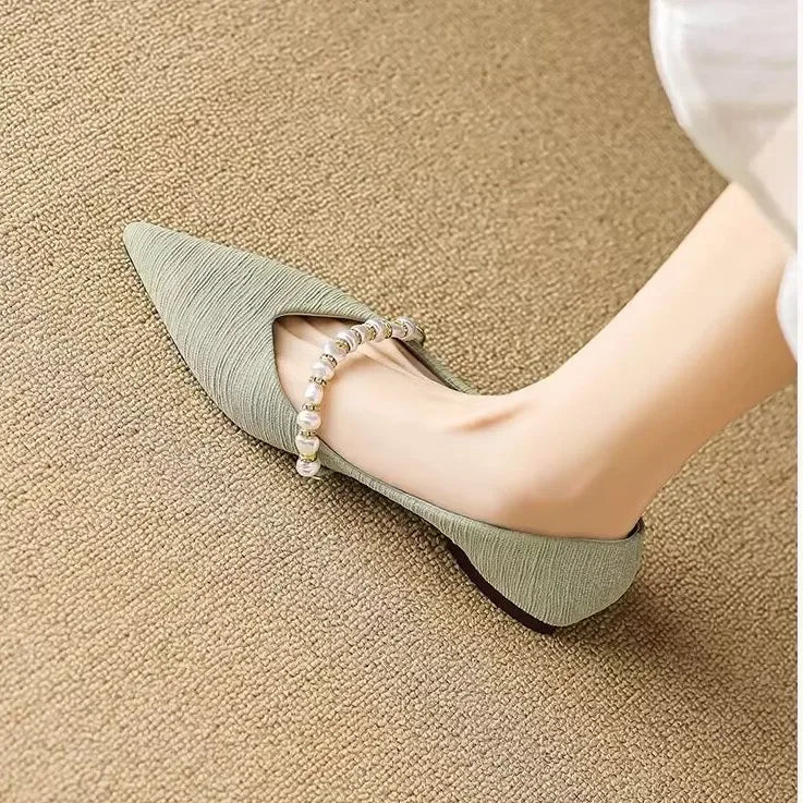 Pointed Toe Shoes for Women Lastest Woman Flats Pearl Wholesale Quick Delivery a Casual High Quality Fashion Beau Today