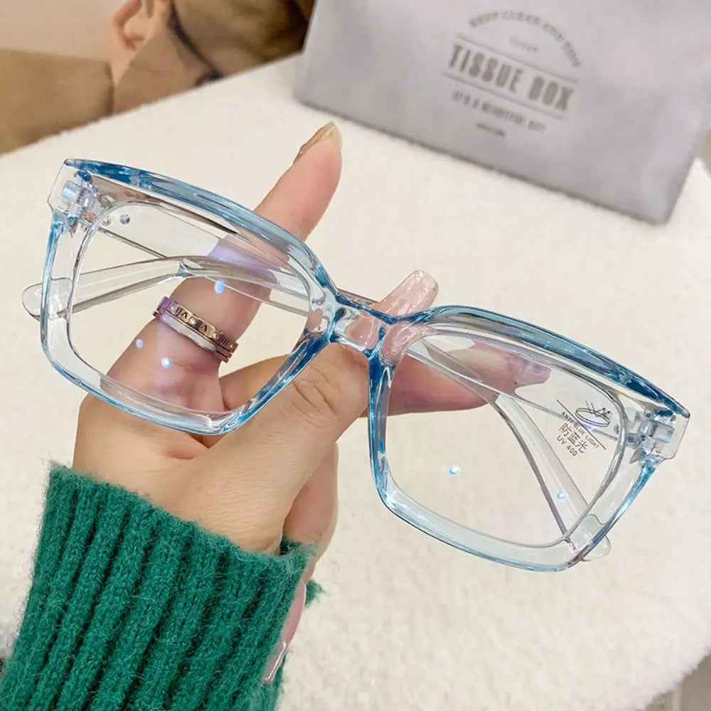 Large Frame Oversized Square Glasses Ins Flat Light Glasses Myopia Glasses Anti Blue Light Glasses Transparent Eyeglasses