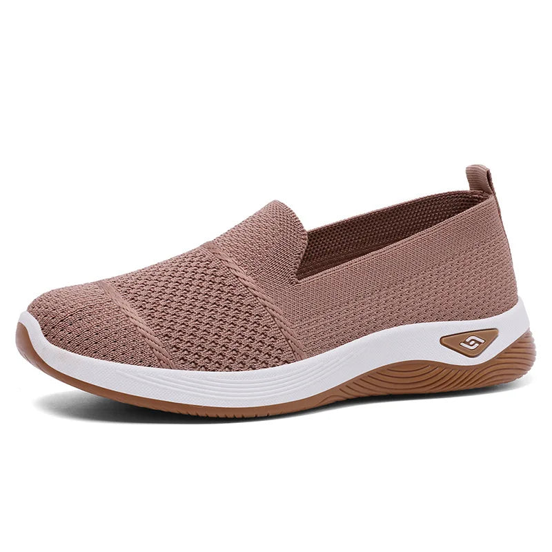 Women's Loafers Knitted Casual Shoes Lightweight Platform Sneakers Breathable Soft Sole Walking Shoes Slip on Wedges Women Shoes