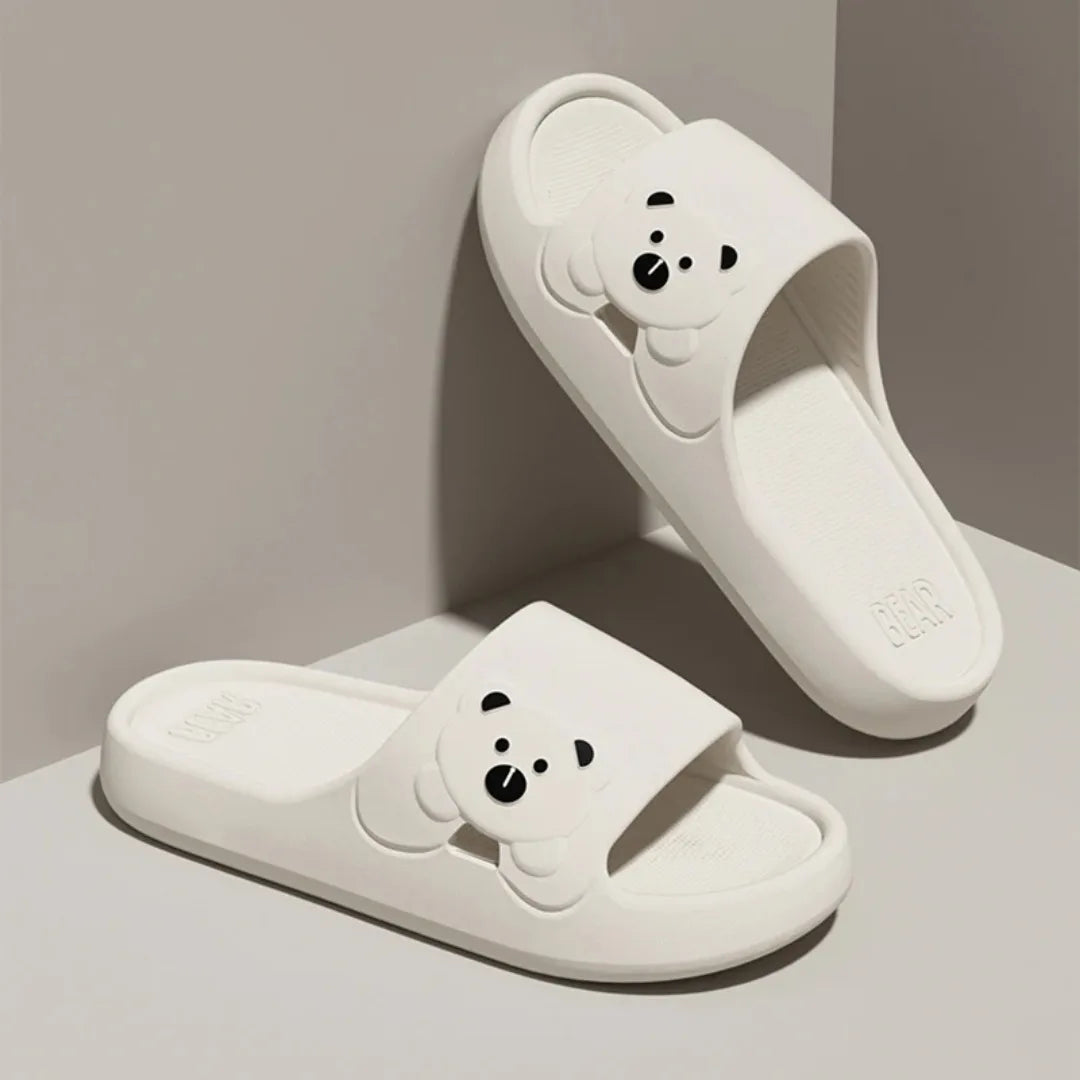 Fashion Women's Slippers Indoor Soft Sole Cartoon Bear Slides Bathroom EVA Outdoor Men Summer Beach Flip Flops Shoes Couple