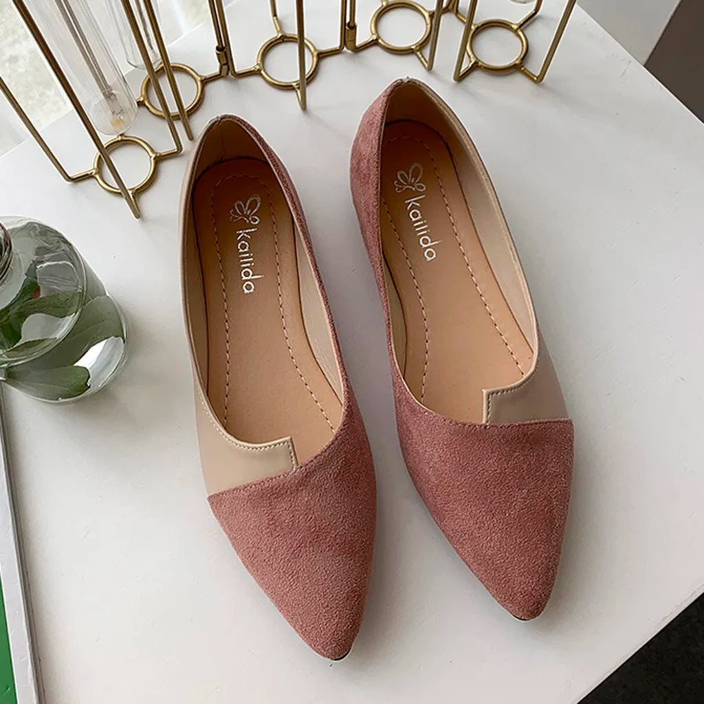 Women'S Pointed Toe Flat Shoes Solid Color Knitted Shoes Casual Breathable Ballet Flats Women Loafers Sneakers Zapatos De Mujer