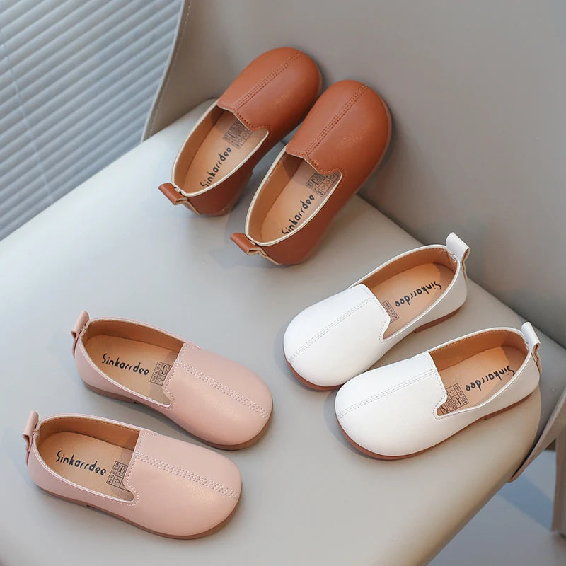Girl's Loafers Casual Autumn Solid Color Daily Slip-on Kids Flat Shoes Shallow Flexiable Trendy  Comfy Children Shoe 21-34