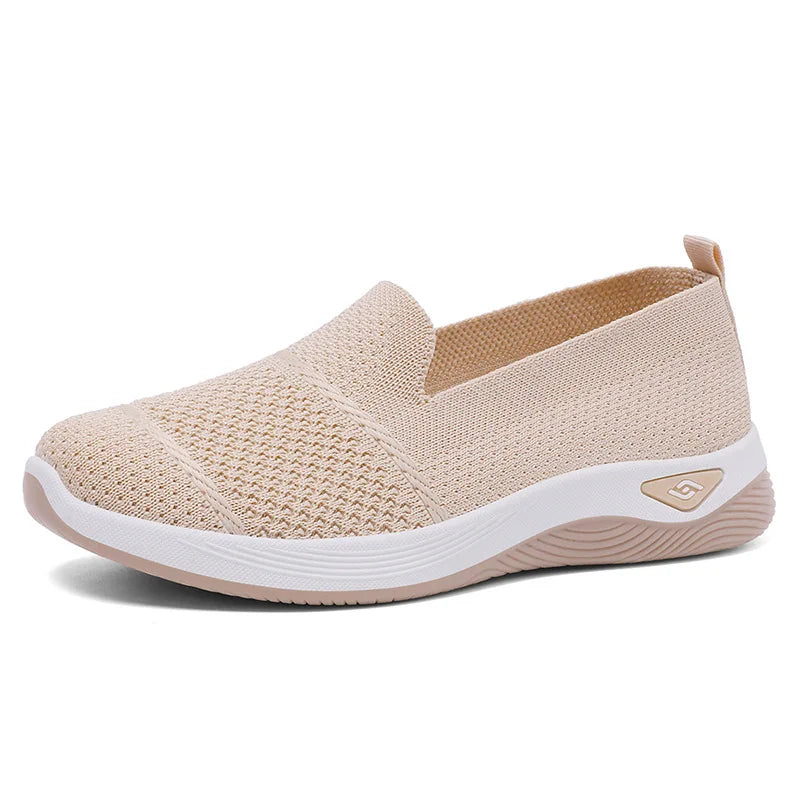 Women's Loafers Knitted Casual Shoes Lightweight Platform Sneakers Breathable Soft Sole Walking Shoes Slip on Wedges Women Shoes