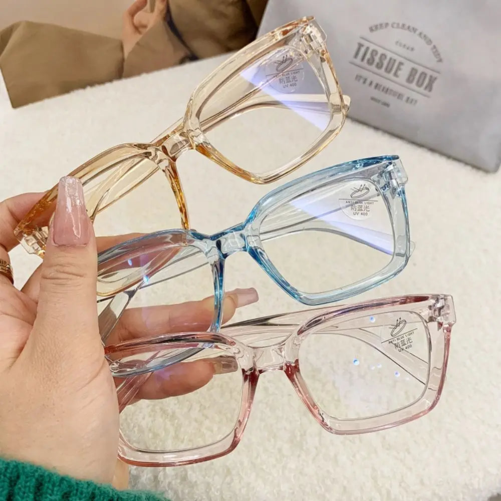 Large Frame Oversized Square Glasses Ins Flat Light Glasses Myopia Glasses Anti Blue Light Glasses Transparent Eyeglasses