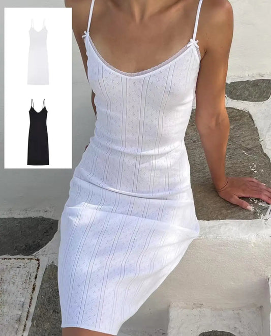 COUCOU The Midi Slip dress Black and White