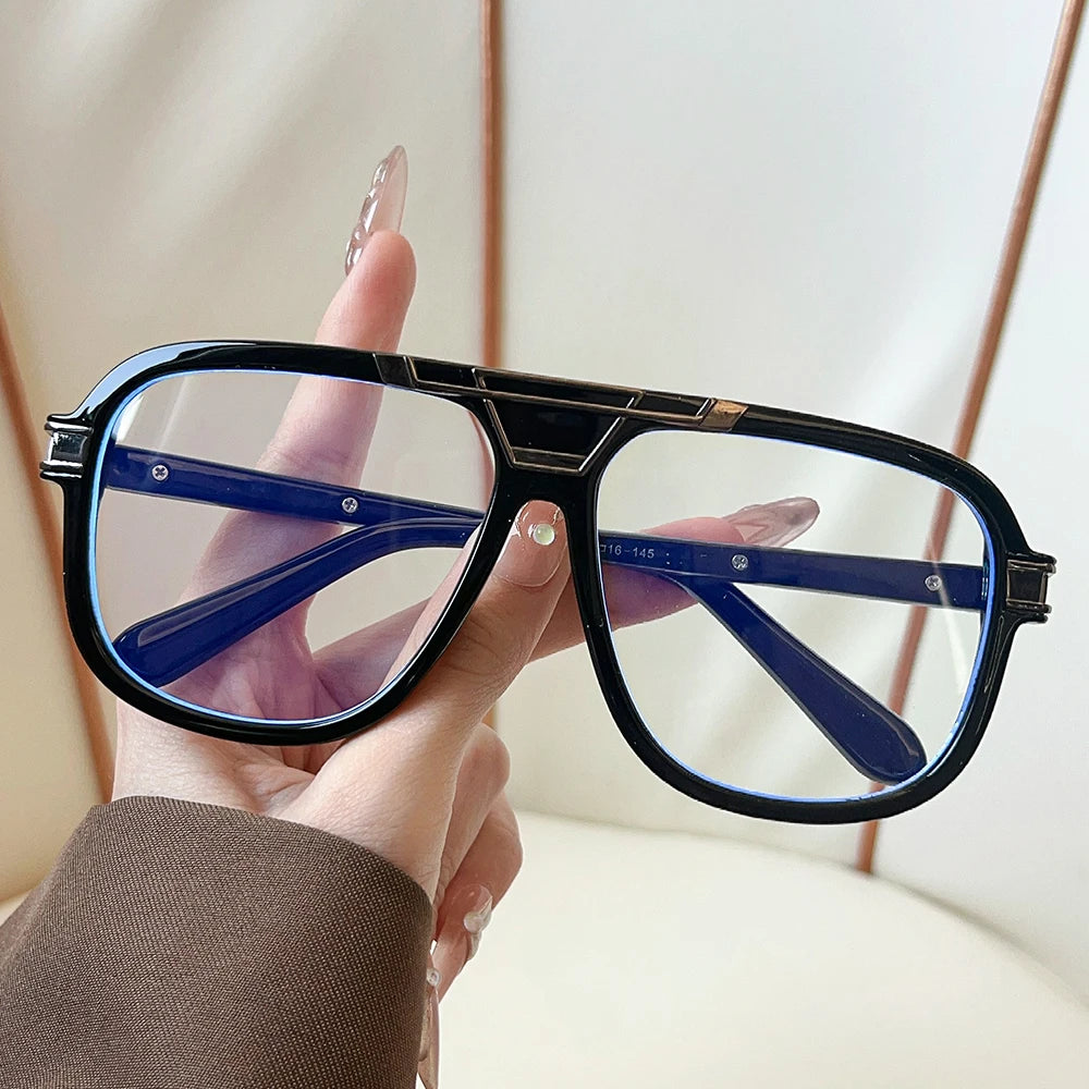 New fashion retro large-framed glasses,  end personalized fashion fashionable casual glasses, suitable for daily wear of party