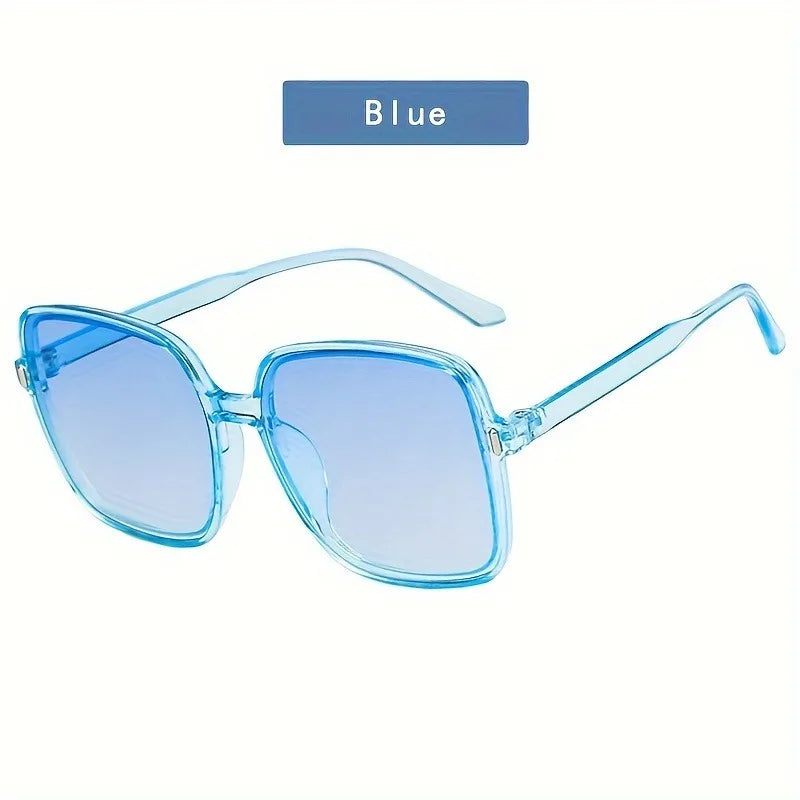 Ladies' oversized square glasses - retro circular gradient fashion glasses suitable for daily photography