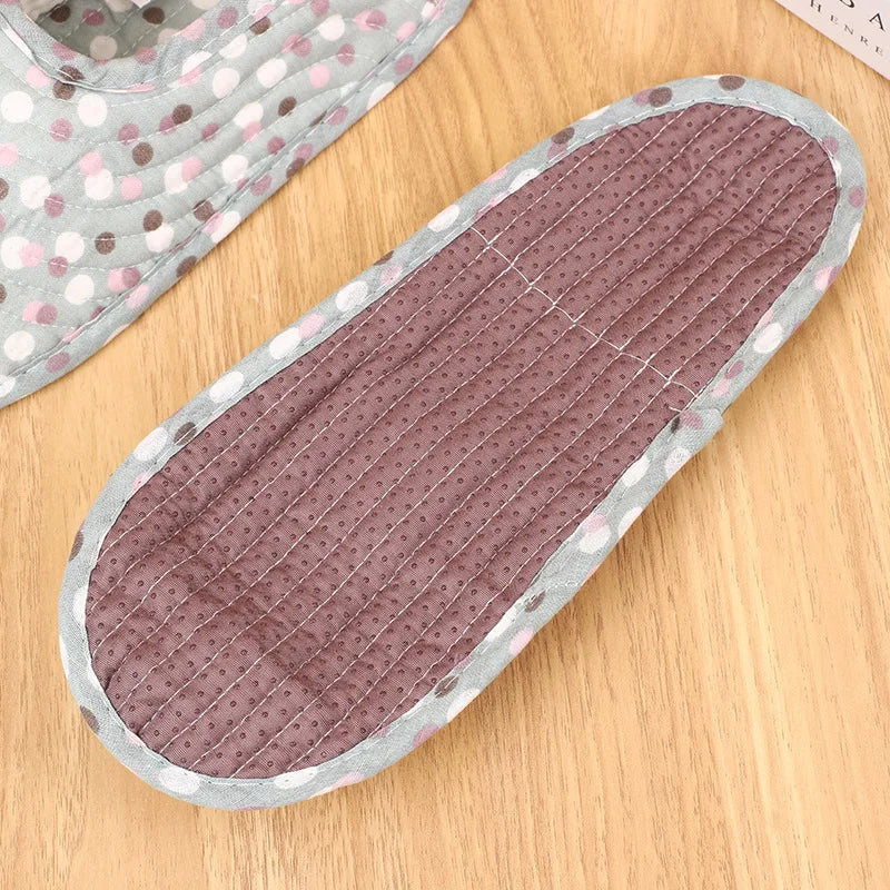Women's indoor slippers, spring and autumn soft cotton slippers, women's retro floral home bedroom slippers