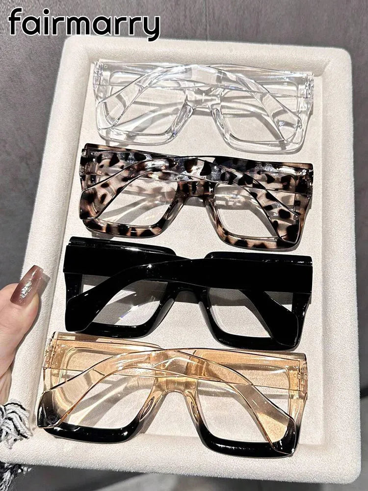 2/3/4PCS Fashion Classic Square Clear Glasses For Trendy Women Daily Life Cool Men Reading Clothing Accessories.