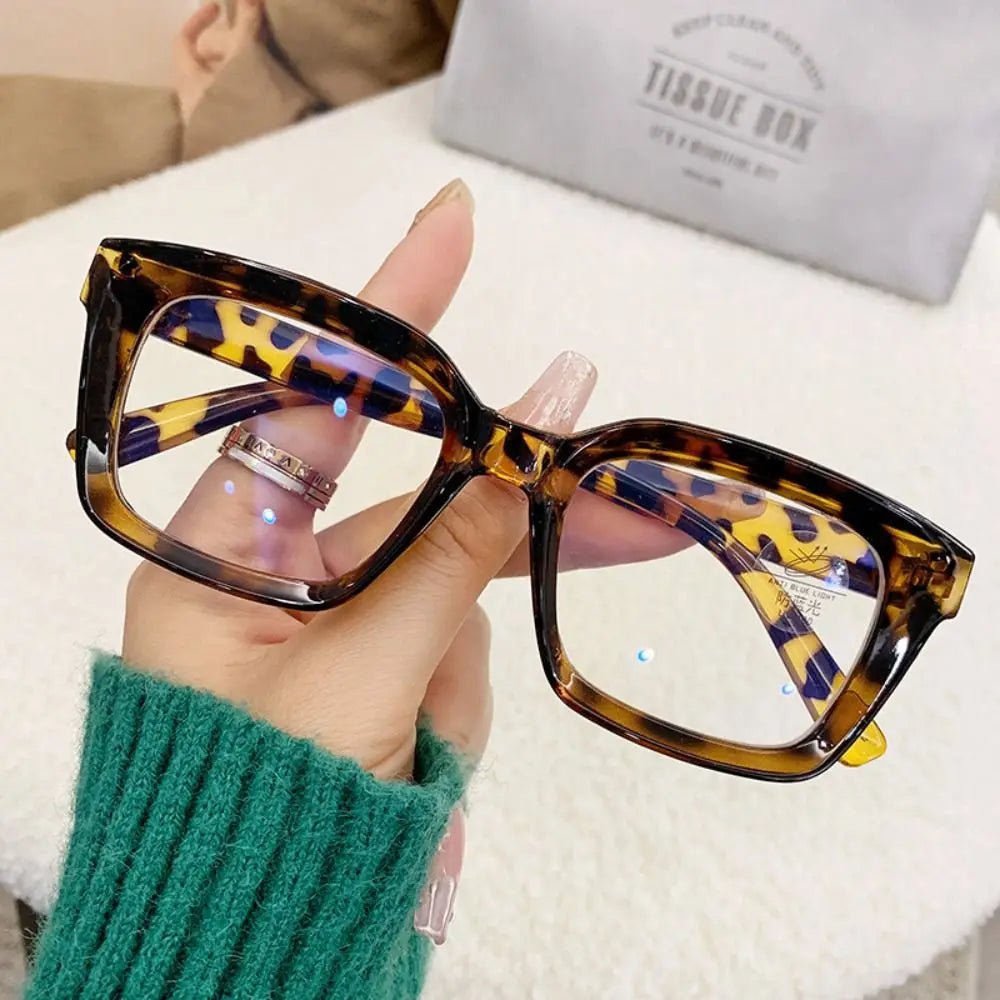 Large Frame Oversized Square Glasses Ins Flat Light Glasses Myopia Glasses Anti Blue Light Glasses Transparent Eyeglasses