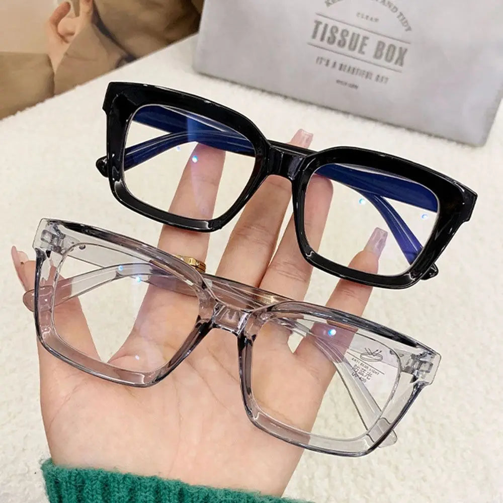 Large Frame Oversized Square Glasses Ins Flat Light Glasses Myopia Glasses Anti Blue Light Glasses Transparent Eyeglasses