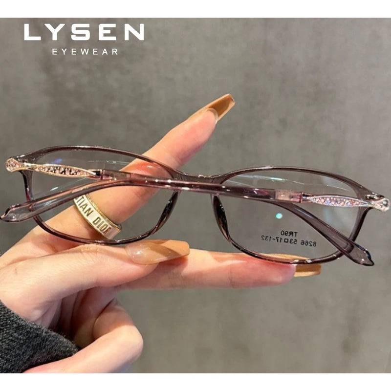 LYSEN Classic Rectangular Reading Glasses Lady Progressive Prescription Glasses Myopia Anti Blue Light Anti-Reflection Eyewear