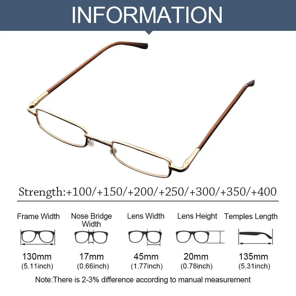 Men Glass Reading Glasses Presbyopic Eyewear0.5 0.75 1.0 1.25 1.5 2.0 2.25 2.5 2.75 3.0 3.25 3.5 3.75 4.0 4.5 5.0 Unisex