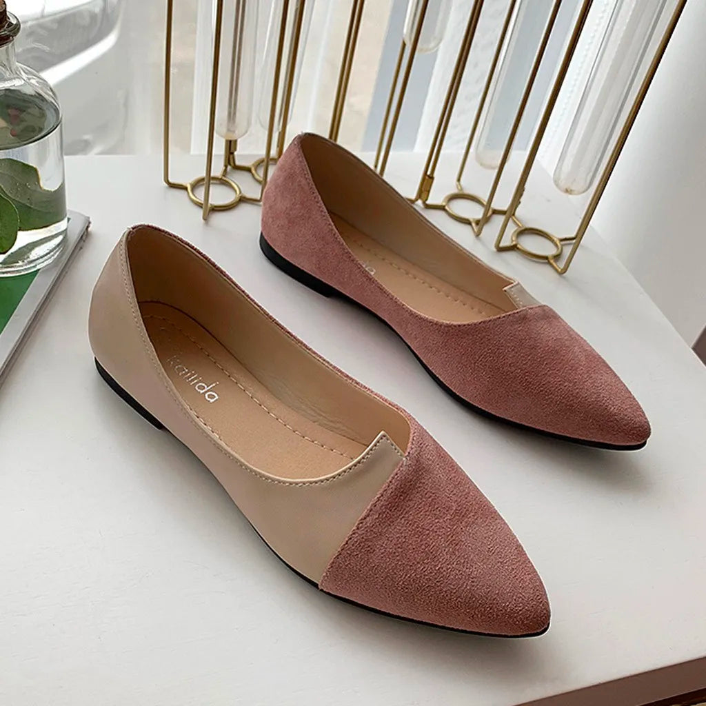 Women'S Pointed Toe Flat Shoes Solid Color Knitted Shoes Casual Breathable Ballet Flats Women Loafers Sneakers Zapatos De Mujer