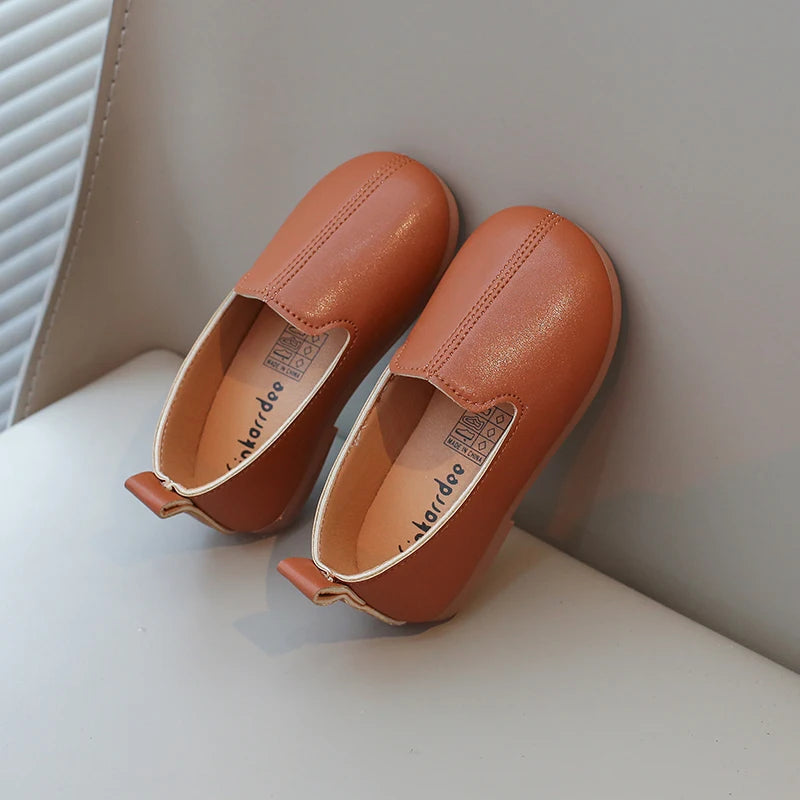 Girl's Loafers Casual Autumn Solid Color Daily Slip-on Kids Flat Shoes Shallow Flexiable Trendy  Comfy Children Shoe 21-34