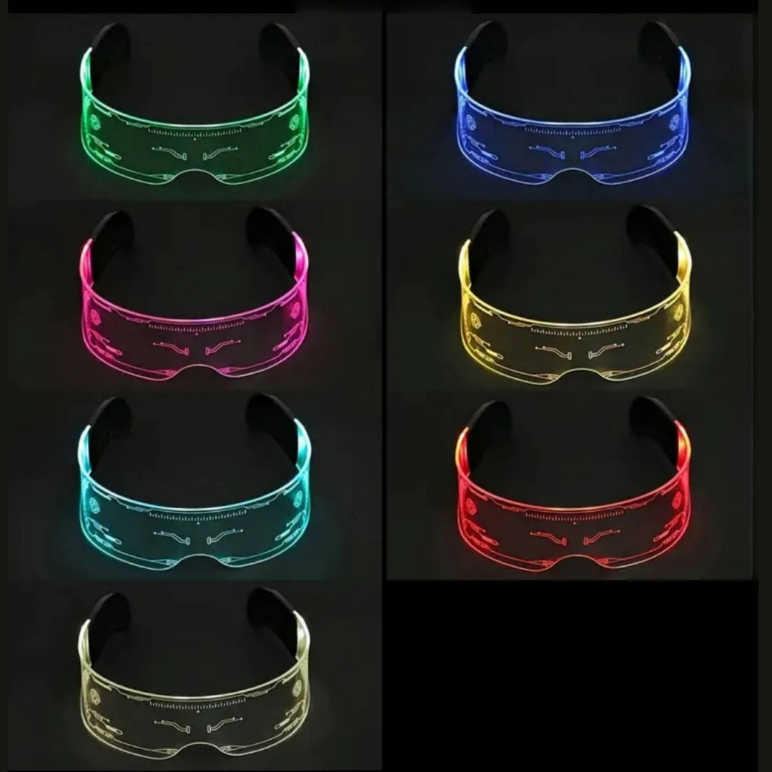 Glowing colorful glasses future sense of science and technology led online celebrity Flash Bar disco sunglasses party glasses.