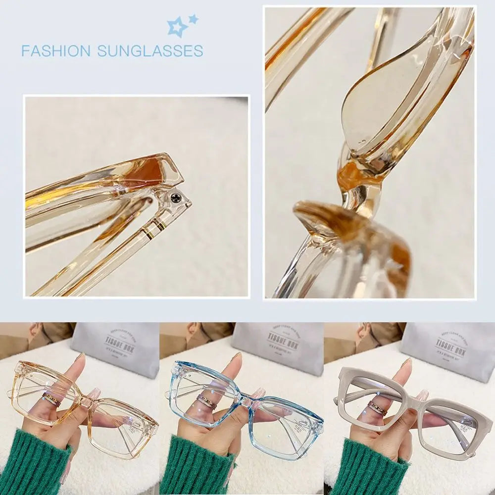 Large Frame Oversized Square Glasses Ins Flat Light Glasses Myopia Glasses Anti Blue Light Glasses Transparent Eyeglasses