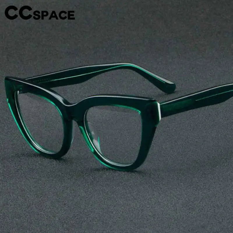 56813 Lady Fashion Green Acetate Glasses Frame Men Retro High Quality Spring Hinge Optical Spectacle Frame Prescription Glasses