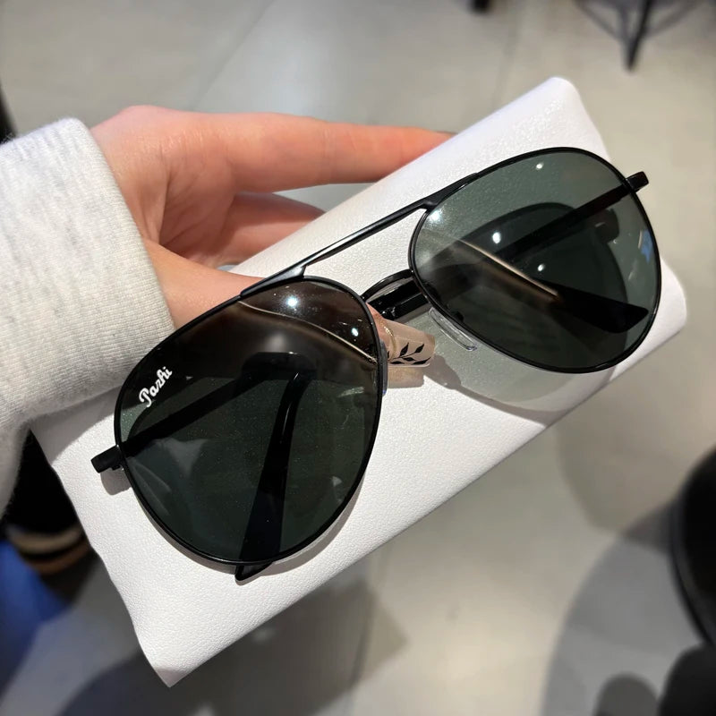 2025 New Glass Sunglasses For Men Fashion With UV Protection Large Frame Refreshing Sunshade For Driving Pilot Style Glasses