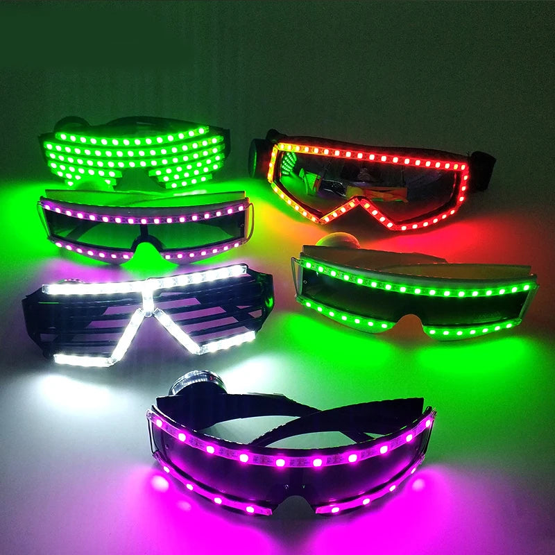 Futurist Electronic Luminous Glasses Novelty DJ show glowing glasses cool cyberpunk Glasses cosplay dance performance props