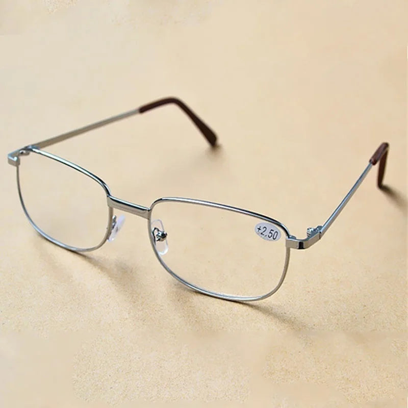 Men‘s Reading Glasses anti blue light glod metal frame Glass Hyperopia Eyeglasses +1.0 +1.5 +2.0 +2.5 +4.0 Scratch-resistant