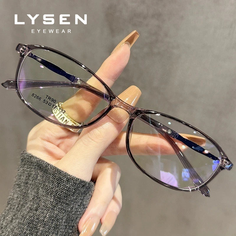 LYSEN Classic Rectangular Reading Glasses Lady Progressive Prescription Glasses Myopia Anti Blue Light Anti-Reflection Eyewear
