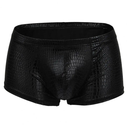 Snake Skin Pattern Boxer Shorts Men's Underwear Underpants Breathable Sexy Slim Panties Male Underpants Lingerie L-6XL