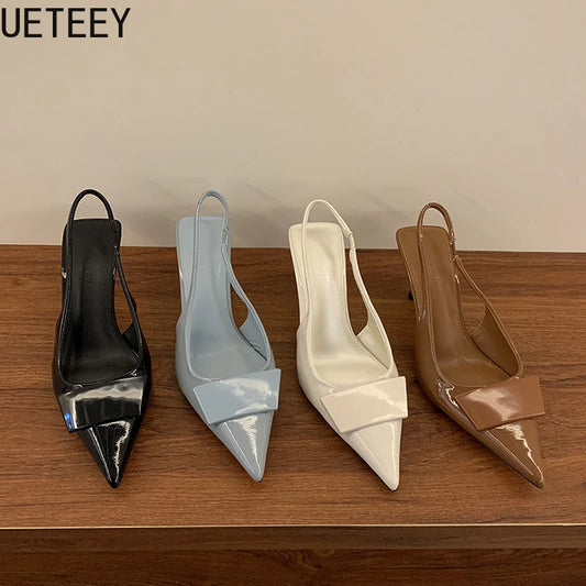 2025 Summer High Heel Women Sandals Fashion Pointed Toe Singbacks Shoes Design Style Banquet Party Sandalias Shoes