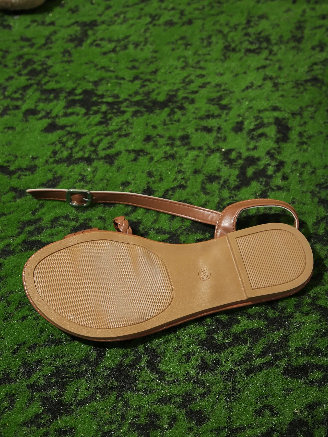 Women's Casual Flat Sandals Braided Design Popular Brown Color Comfortable Shoes for Everyday Wear