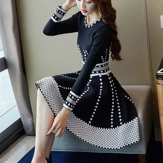 Elegant and Pretty Midi Female Dress Fashion Women's Long Sleeve Dresses New In Outfits A Line On Sale Clearance Casual Youth X
