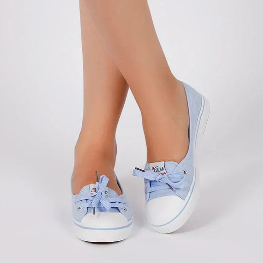 White Shallow Women's Canvas Sneakers 2025 Trend Summer Flats Lightweight Sport Casual Shoes Soft Loafers Zapatillas De Mujer