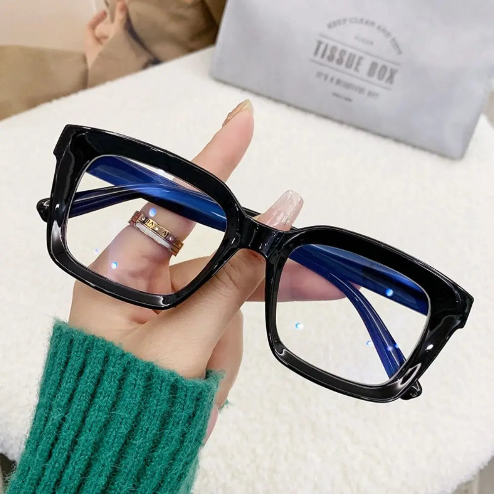 Large Frame Oversized Square Glasses Ins Flat Light Glasses Myopia Glasses Anti Blue Light Glasses Transparent Eyeglasses