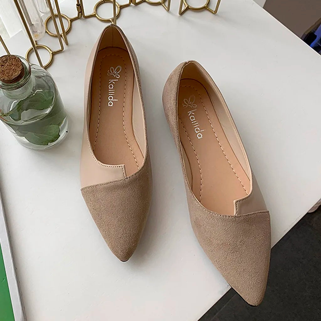 Women'S Pointed Toe Flat Shoes Solid Color Knitted Shoes Casual Breathable Ballet Flats Women Loafers Sneakers Zapatos De Mujer