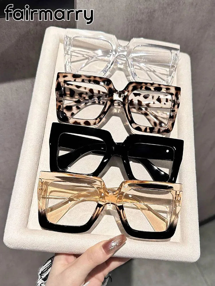 2/3/4PCS Fashion Classic Square Clear Glasses For Trendy Women Daily Life Cool Men Reading Clothing Accessories.