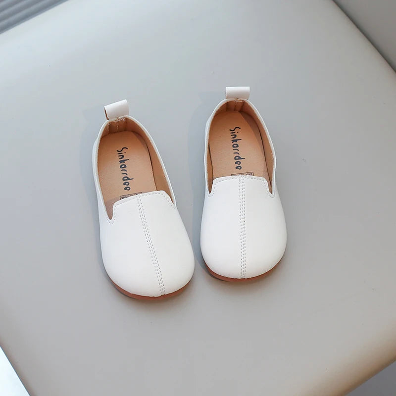 Girl's Loafers Casual Autumn Solid Color Daily Slip-on Kids Flat Shoes Shallow Flexiable Trendy  Comfy Children Shoe 21-34